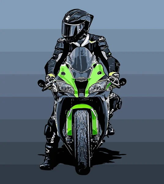 Modelo Vetor Motociclista Para Design Gráfico —  Vetores de Stock