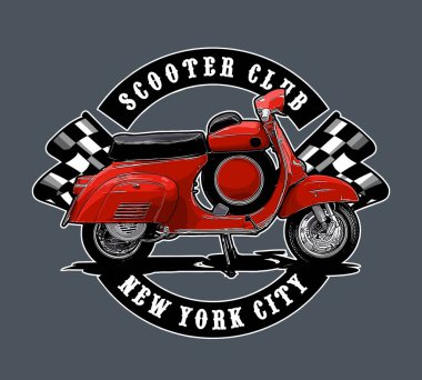  Grafik tasarımı için scooter vektör şablonu 