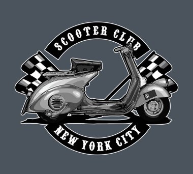  Grafik tasarımı için scooter vektör şablonu 