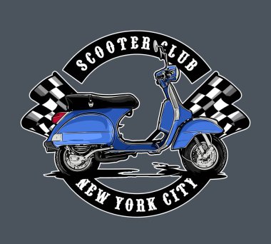  Grafik tasarımı için scooter vektör şablonu 