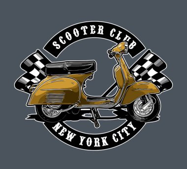  Grafik tasarımı için scooter vektör şablonu 