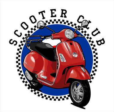  Grafik tasarımı için scooter vektör şablonu 