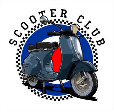  Grafik tasarımı için scooter vektör şablonu 