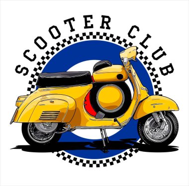  Grafik tasarımı için scooter vektör şablonu 