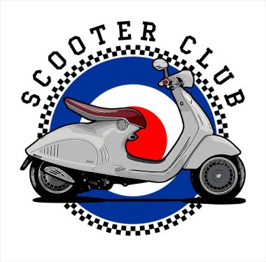  Grafik tasarımı için scooter vektör şablonu 