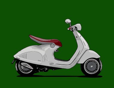  Grafik tasarımı için scooter vektör şablonu 