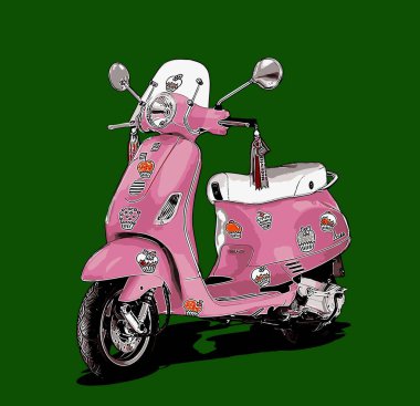  Grafik tasarımı için scooter vektör şablonu 