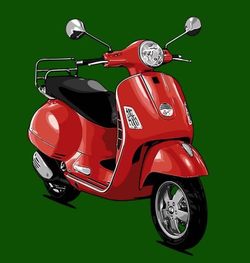  Grafik tasarımı için scooter vektör şablonu 