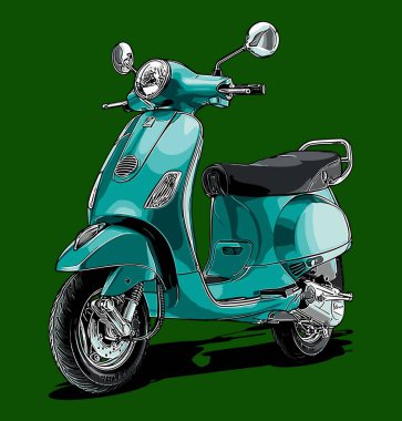  Grafik tasarımı için scooter vektör şablonu 