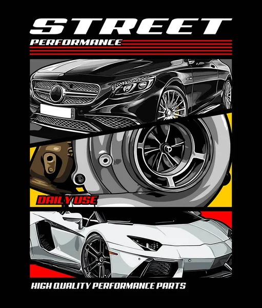  Grafik tasarımı için turbo kit vektör şablonu