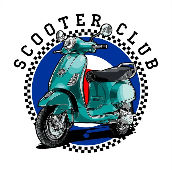  Grafik tasarımı için scooter vektör şablonu 