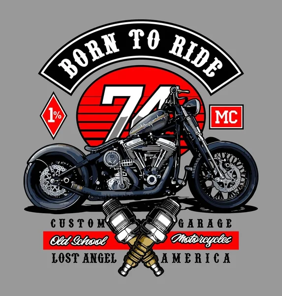 Eski okul motosiklet vektör şablonu