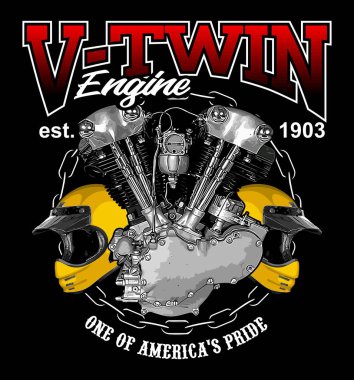  v çift motor ve kask vektör şablonu