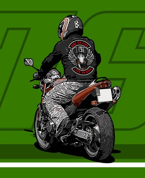 Vektorová Šablona Motocyklu Pro Design Trička — Stockový vektor