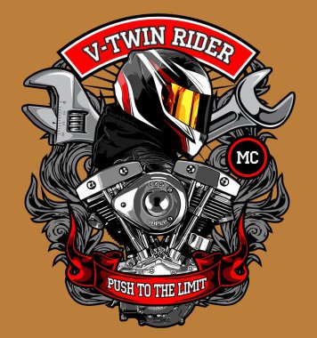  Grafik tasarımı için motorcu vektörü ar