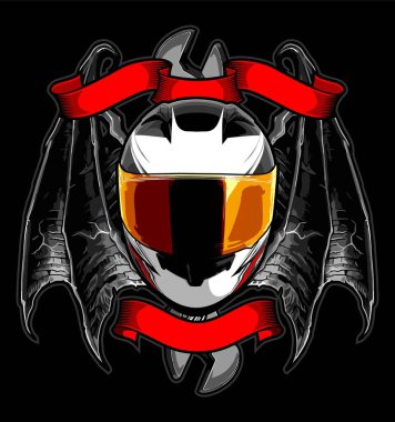 Grafik tasarımı için kask motosiklet vektör sanatı