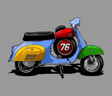 Grafik tasarımı için scooter vektör şablonu