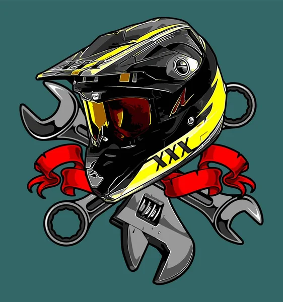Helm Motorrad Vektor Art Für Grafik Design — Stockvektor