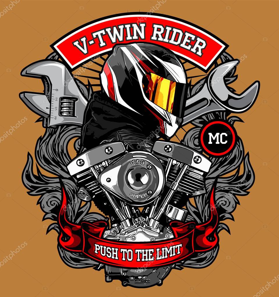 Biker vector ar for graphic design