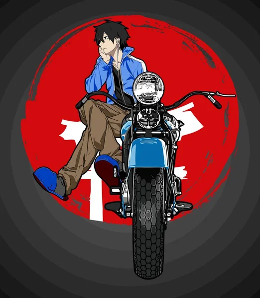 Wzór Wektora Anime Motocykla — Wektor stockowy