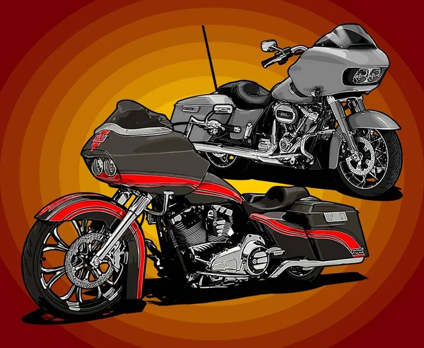 Modelo Vetor Cruzador Motocicleta Para Necessidades Design Gráfico —  Vetores de Stock