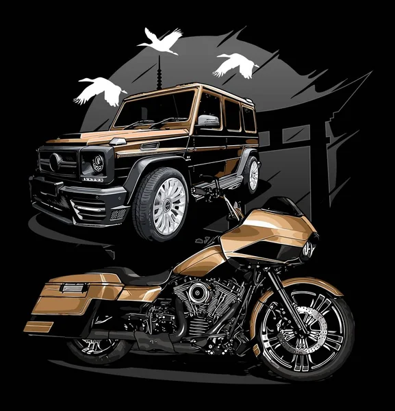 Motocicleta Cruzador Modelo Vetor Suv Para Necessidades Projeto Vetores De Bancos De Imagens Sem Royalties