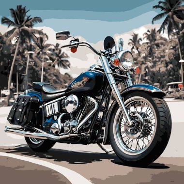 Grafik tasarımı için kruvazör motosiklet vektör sanatı