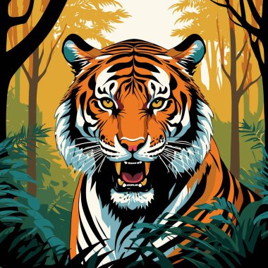 grafik tasarımı için kaplan başı vektör sanatı