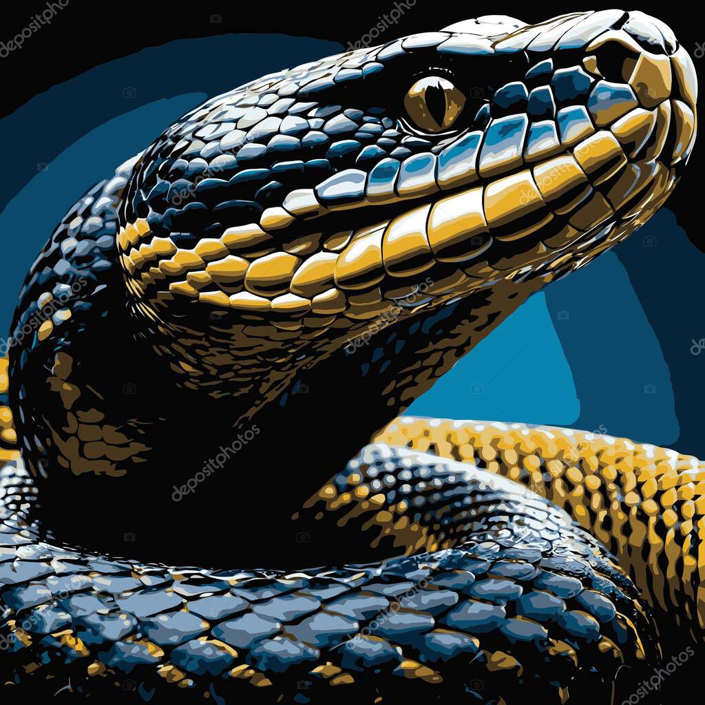 Venomous snake vector art for graphic design