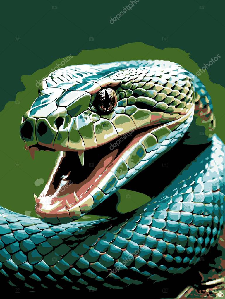 Venomous snake vector art for graphic design