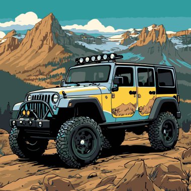 Grafik tasarım amaçları için SUV vektör sanatı