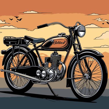 Grafik tasarımı için klasik motosiklet vektörü