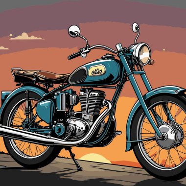 Grafik tasarımı için klasik motosiklet vektörü