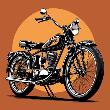 Grafik tasarımı için klasik motosiklet vektörü