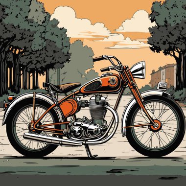 Grafik tasarımı için klasik motosiklet vektörü