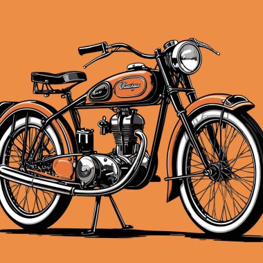 Grafik tasarımı için klasik motosiklet vektörü