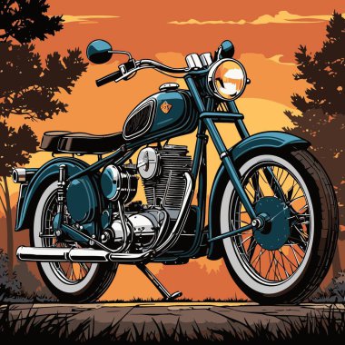 Grafik tasarımı için klasik motosiklet vektörü