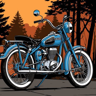 Grafik tasarımı için klasik motosiklet vektörü