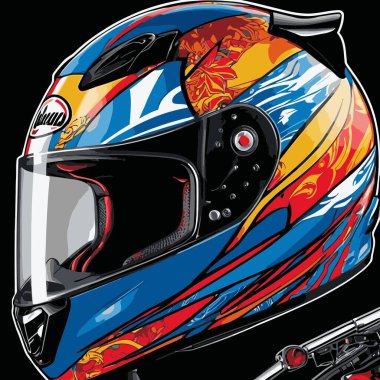 Grafik tasarım için motosiklet kaskı