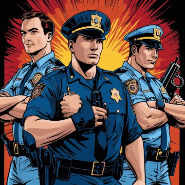 grafik tasarımı için polis vektör sanatı