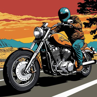 grafik tasarım amaçları için vektör sanat motosikleti