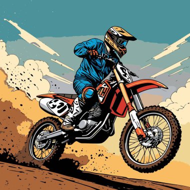 grafik tasarımı için vektör motokrosu