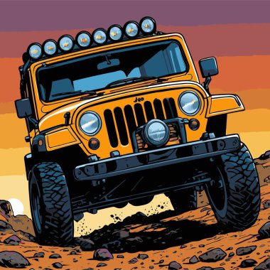 grafik tasarımı için SUv araba vektör çizimi