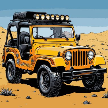 grafik tasarımı için SUv araba vektör çizimi