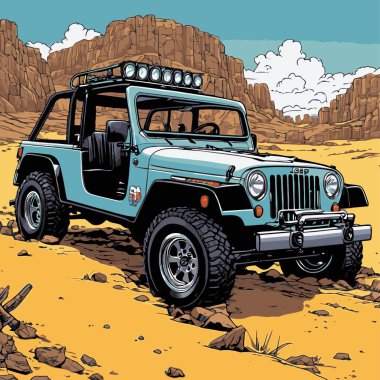 grafik tasarımı için SUv araba vektör çizimi