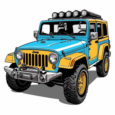 grafik tasarımı için SUv araba vektör çizimi
