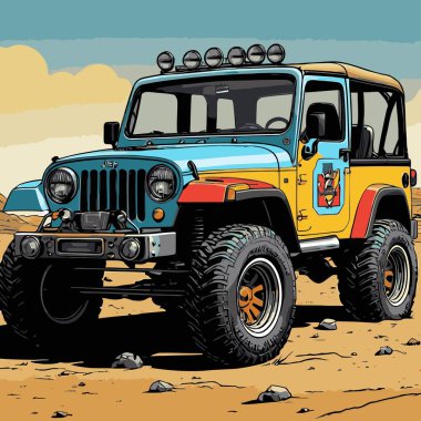 grafik tasarımı için SUv araba vektör çizimi