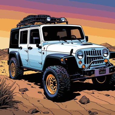 grafik tasarımı için SUv araba vektör çizimi