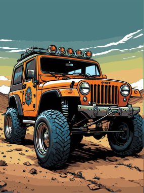 grafik tasarımı için SUv araba vektör çizimi