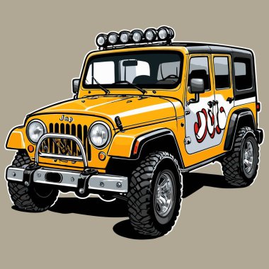 grafik tasarımı için SUv araba vektör çizimi